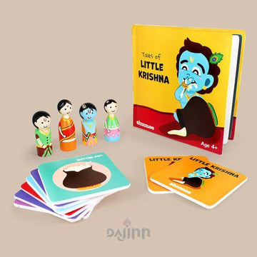 DaJinn Krishna Set Combo - Peg Dolls, Memory Cards & Story Books (4+ Years)
