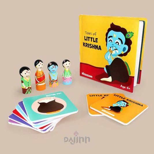 DaJinn Krishna Set Combo - Peg Dolls, Memory Cards & Story Books (4+ Years)