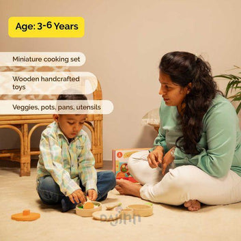 DaJinn Wooden Kitchen Set - Cooking Set For Lil Chefs (3+ Years)