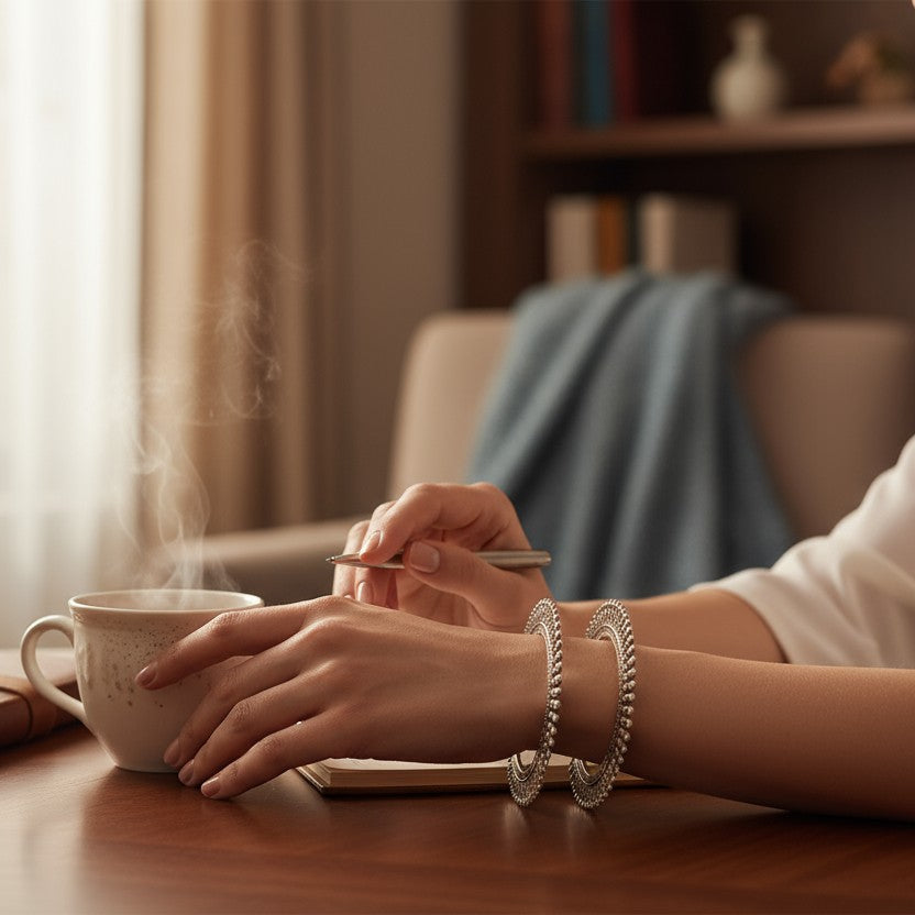 Zareen Square Filigree Pure Brass Oxidized Kada_9