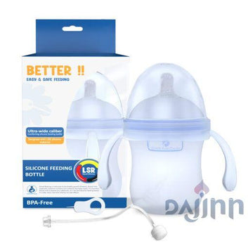 DaJinn Silicone Feeding Bottle for Newborn Baby with 360° Gravity Ball and BPA Free 0 Month+ (180 ML)