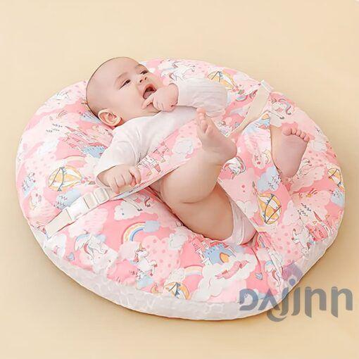 DaJinn Feeding Pillow for Newborn Baby, Infant Cushion for Bottle and Breastfeeding with Detachable Belt – Rainbow Print