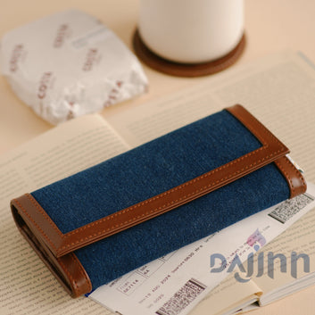 Dajinn Dark Denim Accordion Clutch