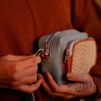 Dajinn Cambridge Blue Crossbody Bag and Cool Blue Envelope wallet set