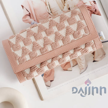 Dajinn Salmon Pink Accordion Clutch