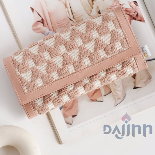 Dajinn Salmon Pink Accordion Clutch