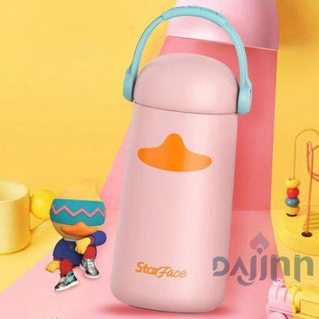 DaJinn International Kids Water Bottle, Non-Toxic Leak Proof Thermoses Stainless Steel BPA Free Insulated Water Flask- 270 ml (Music Duck | Yellow)