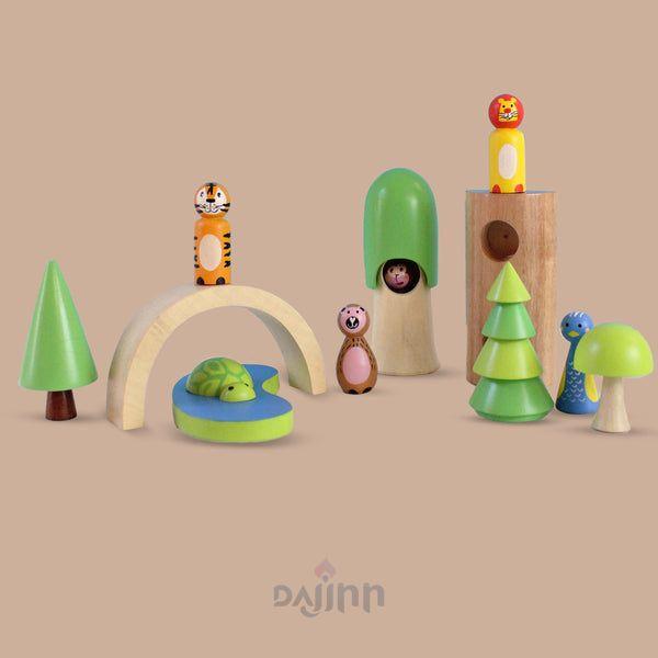 DaJinn Wooden Peg Dolls Forest Friends Play Set (3 years+)