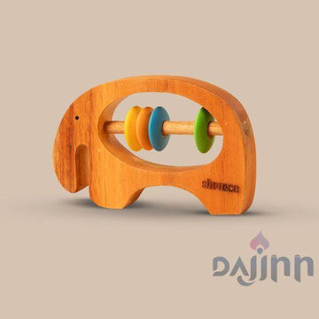 DaJinn Neem wooden elephant rattle for babies (0 Months+)