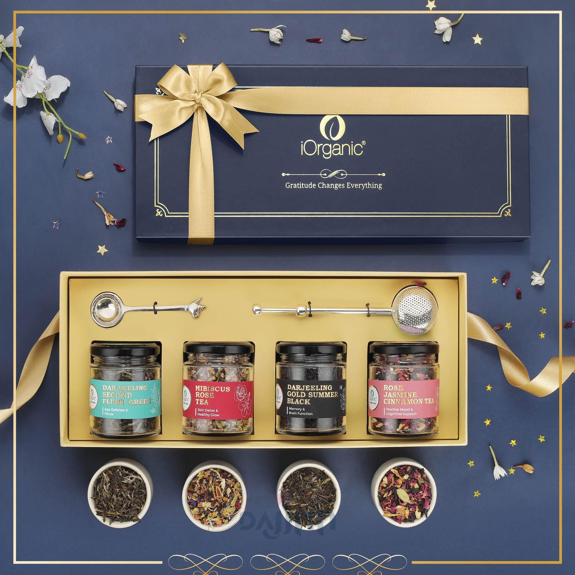 iorganic Alayam gift box assortment of 6 products organic teas, diwali gifting, festive gifting, wedding gifting, corporate gifting