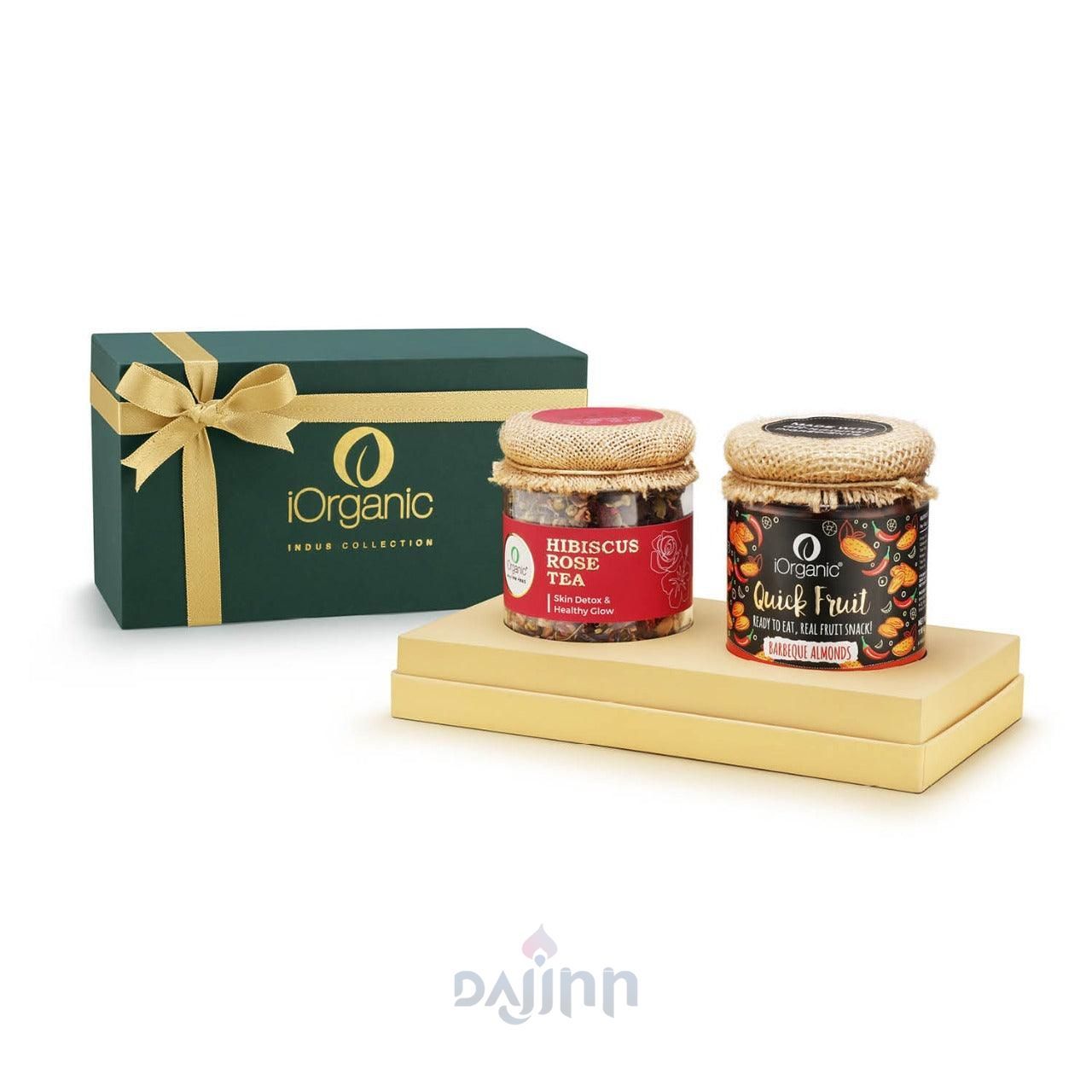 Festive Glow Gift Box / Assortment of 2 Products / Organic Tea & Roasted Almonds, diwali gifting, festive gifting, wedding gifting, corporate gifting
