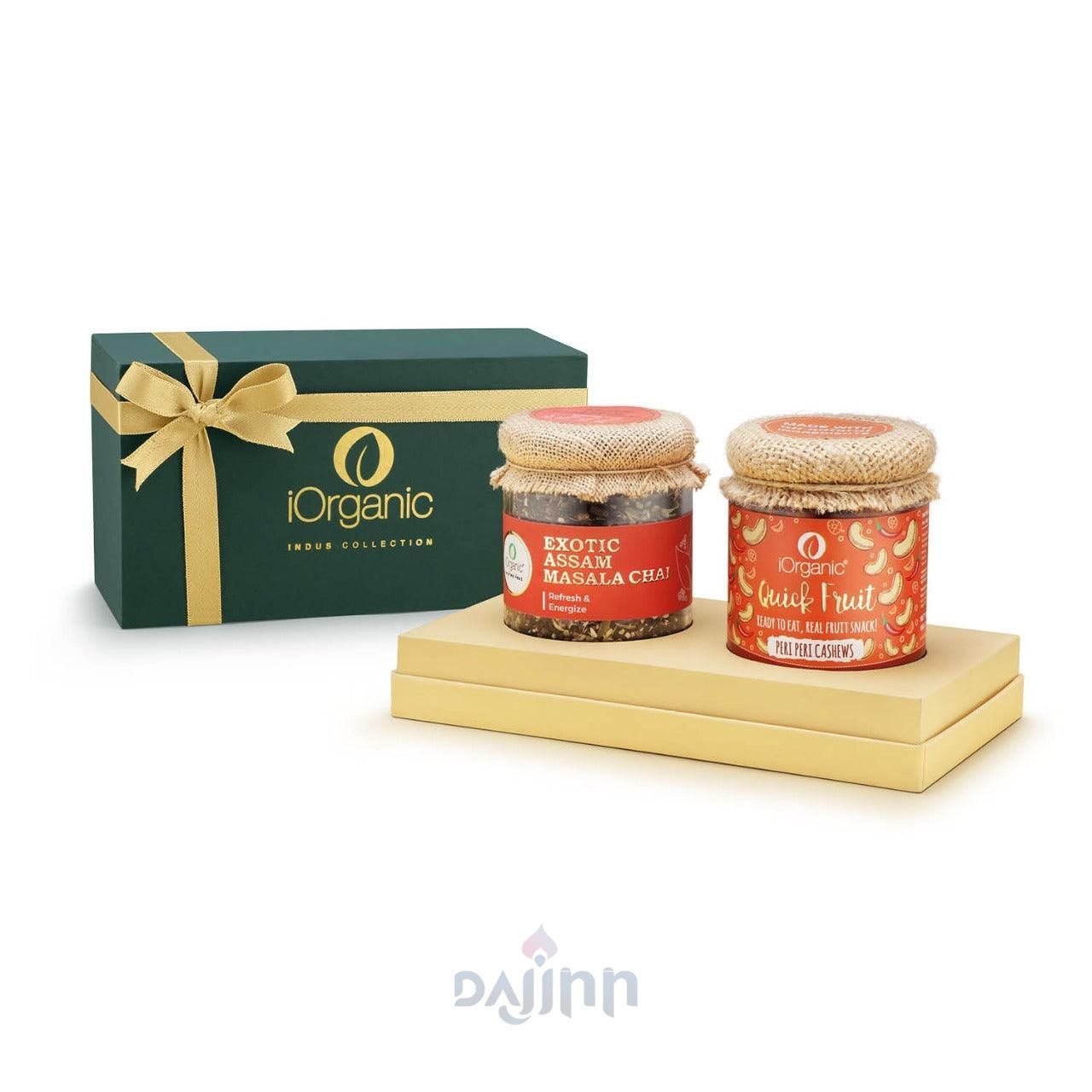 iorganic High Tea Lovers Gift Box / Assortment of Masala Chai & Roasted Cashews, diwali gifting, festive gifting, wedding gifting, corporate gifting