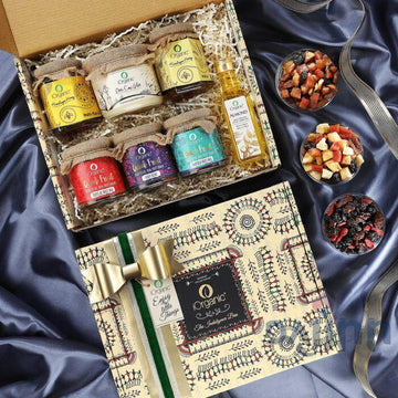 Nayaab, Luxury Gift Box | 7 Assorted Snacks, Almond Oil