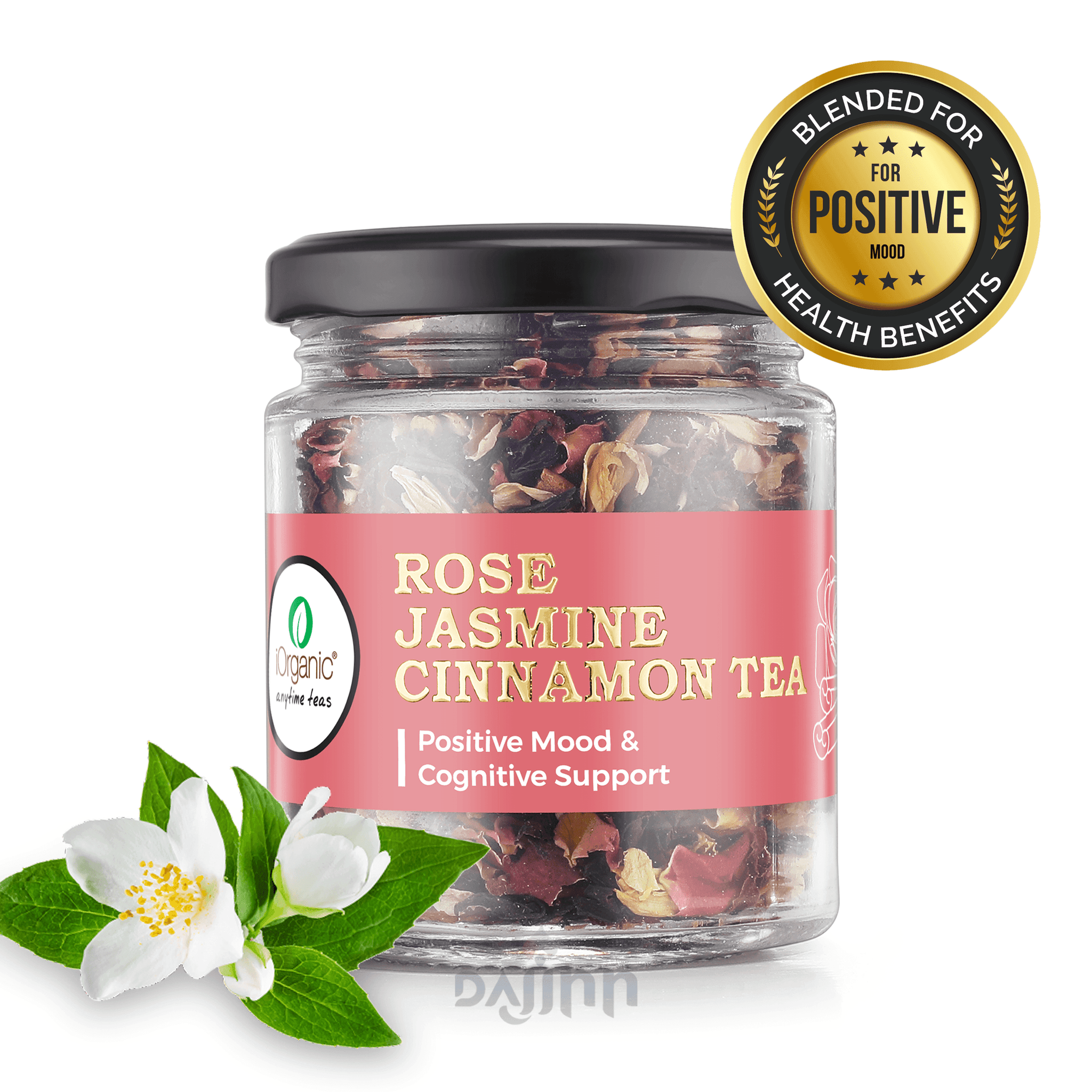 iorganic Rose Jasmine Cinnamon Tea, Stress Reduction Tea, Improved Sleep Tea, Immune Support Tea, Antioxidant Boost Tea
